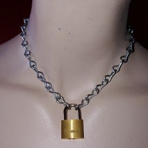Handcrafted Mini Lock and Chain Punk A.F. Choker.